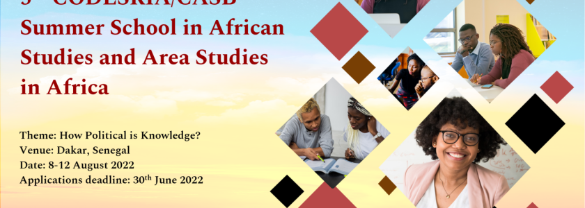 5TH CODESRIA/CASB SUMMER SCHOOL IN AFRICAN STUDIES AND AREA STUDIES IN AFRICA