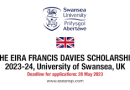 2024 Eira Francis Davies Scholarship in UK (Fully Funded)