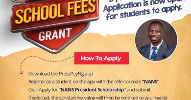 Call for Applications: NANS President School Fees Grant (Up to N1,000,000)