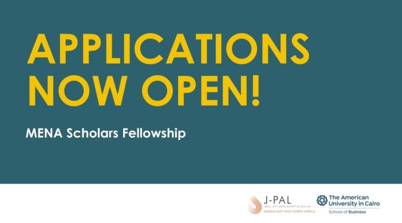 J-PAL’s MENA Scholars Fellowship 2024 for MENA region-based researchers (USD$15,000 stipend)