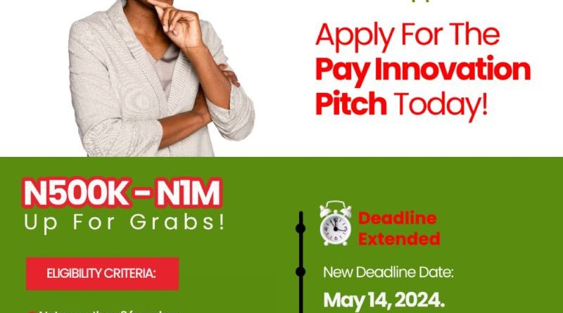 Call For Applications: Pay Innovation Pitch (Up to N1Million in Cash Prize)