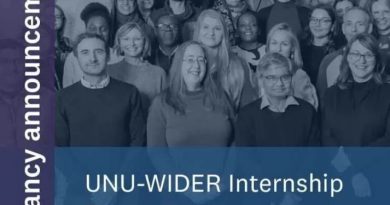 Call For Applications: UNU-WIDER Internship Program (Paid Internship)