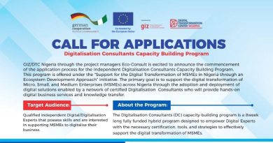 GIZ-DTC Digitalization Consultants Capacity Building Program For MSMEs in Nigeria