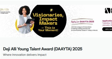 Deji Alli Young Talent Award (DAAYTA) 2025 (Up to N12 Million funding)