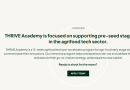 Call For Applications: THRIVE Academy for Agri-food Tech Startups 2025